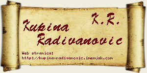 Kupina Radivanović vizit kartica